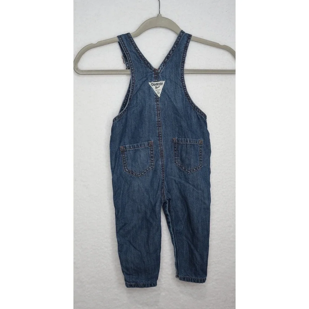 Oshkosh Infant Unisex Denim Overalls Sz 18M Casual Outdoor Vacation Utility‎